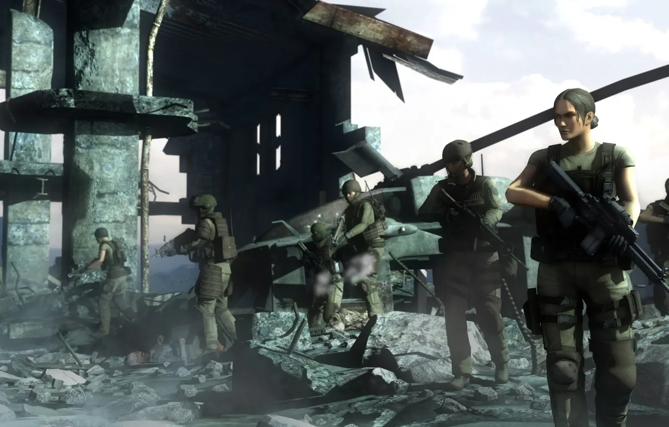 Фото обои женщины, солдаты, наемники, fan art, Metal Gear Solid 4: Guns of the Patriots, metal gear …
