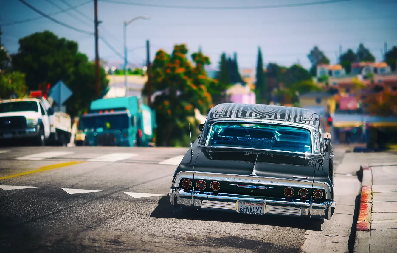 Фото обои улица, Chevrolet, lowrider, Impala SS, Лос Анджелес