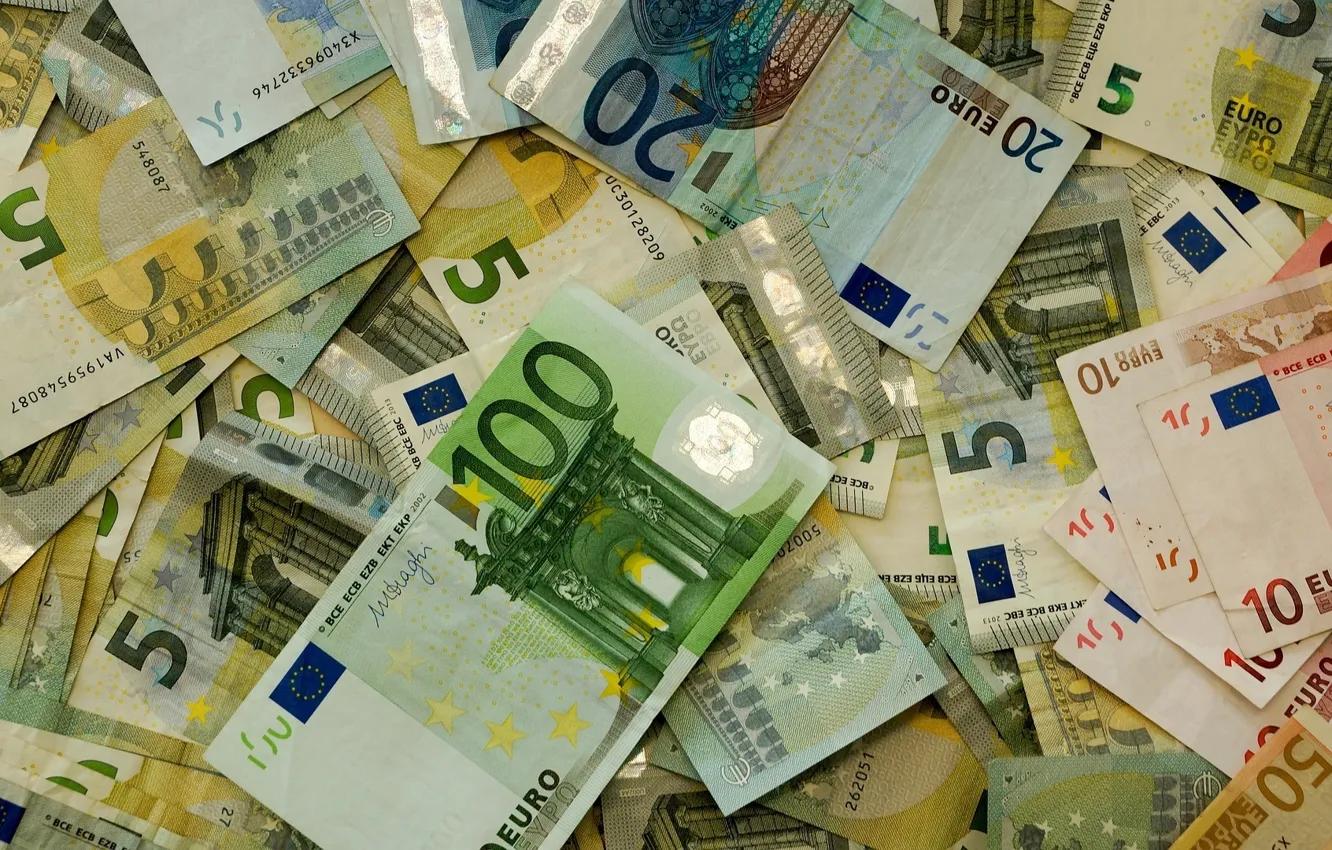 Фото обои деньги, евро, банкноты