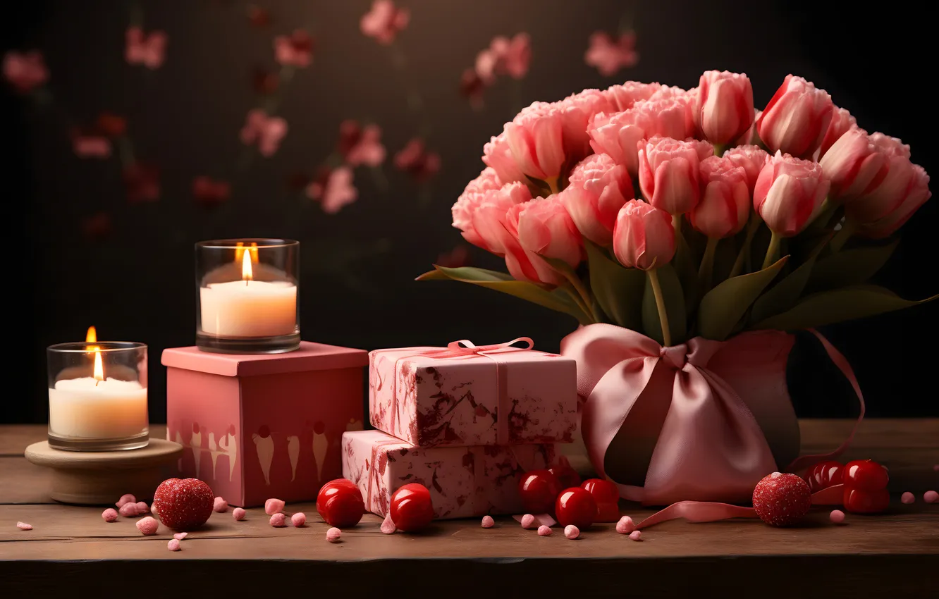Фото обои любовь, цветы, подарок, романтика, сердце, розы, love, День святого Валентина