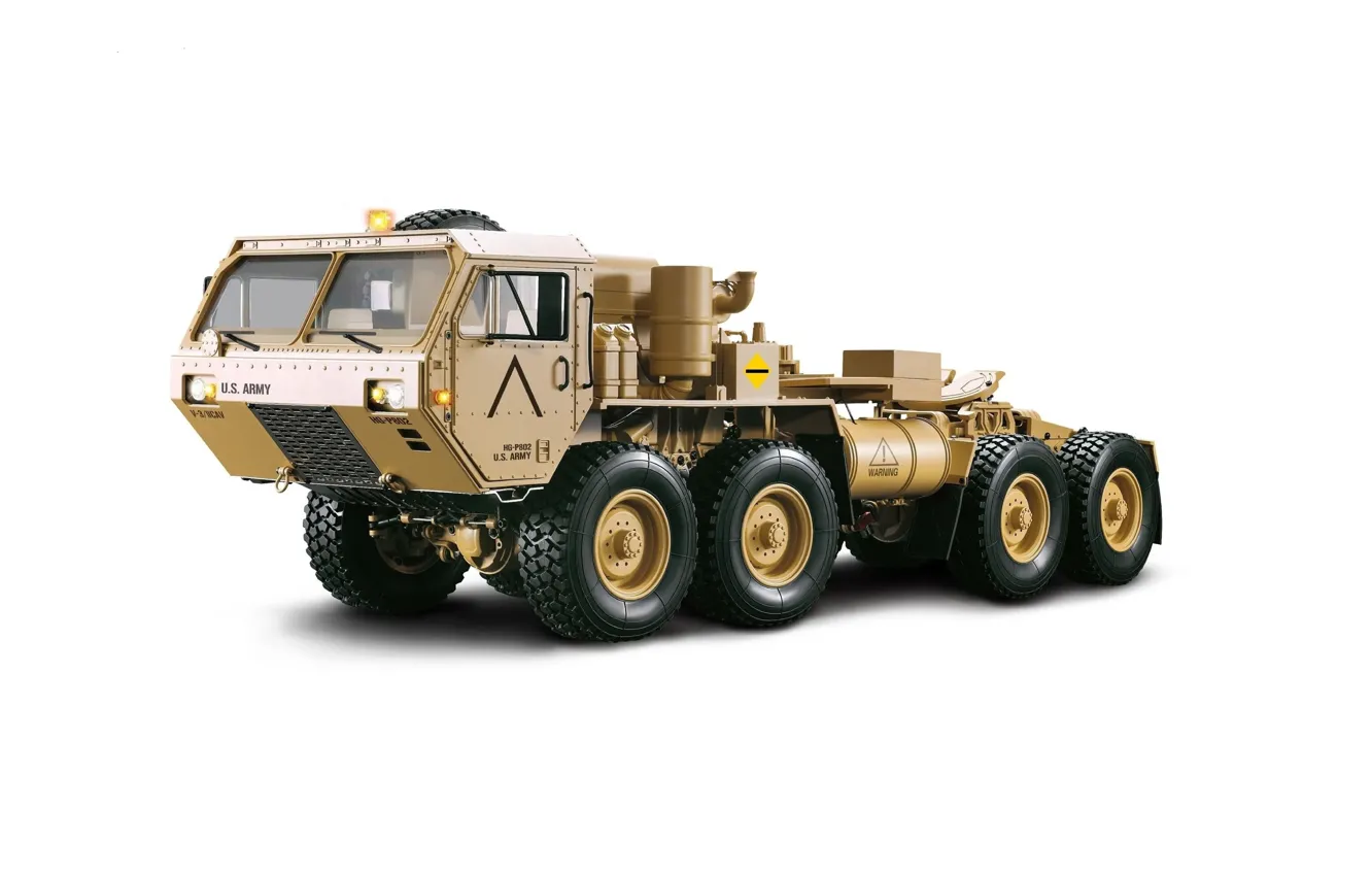 Фото обои Игрушка, Белый фон, США, Моделька, HEMTT M983, Plastic model, Пластиковая модель, Военный грузовик армии США