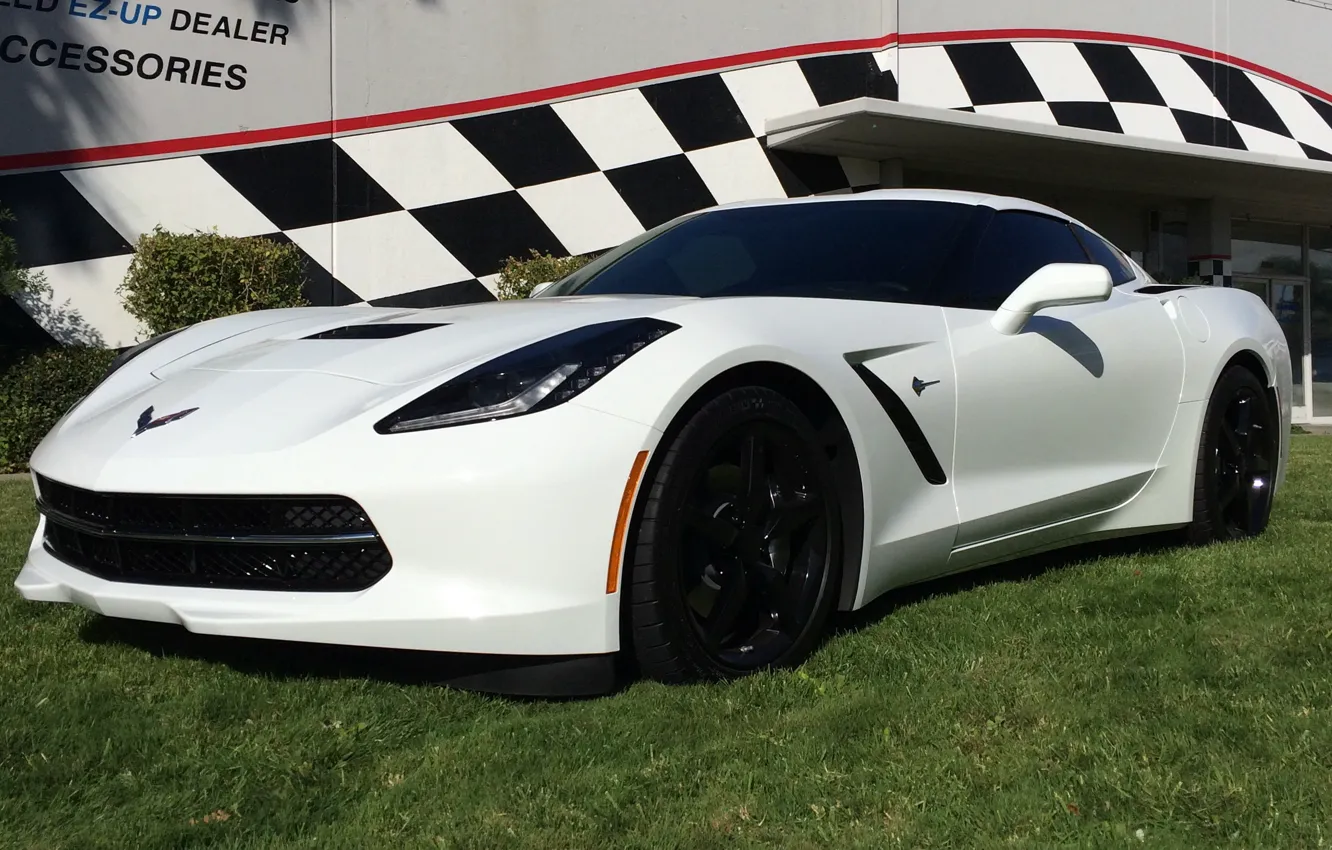 Фото обои Corvette, Stingray, 2014, whitte