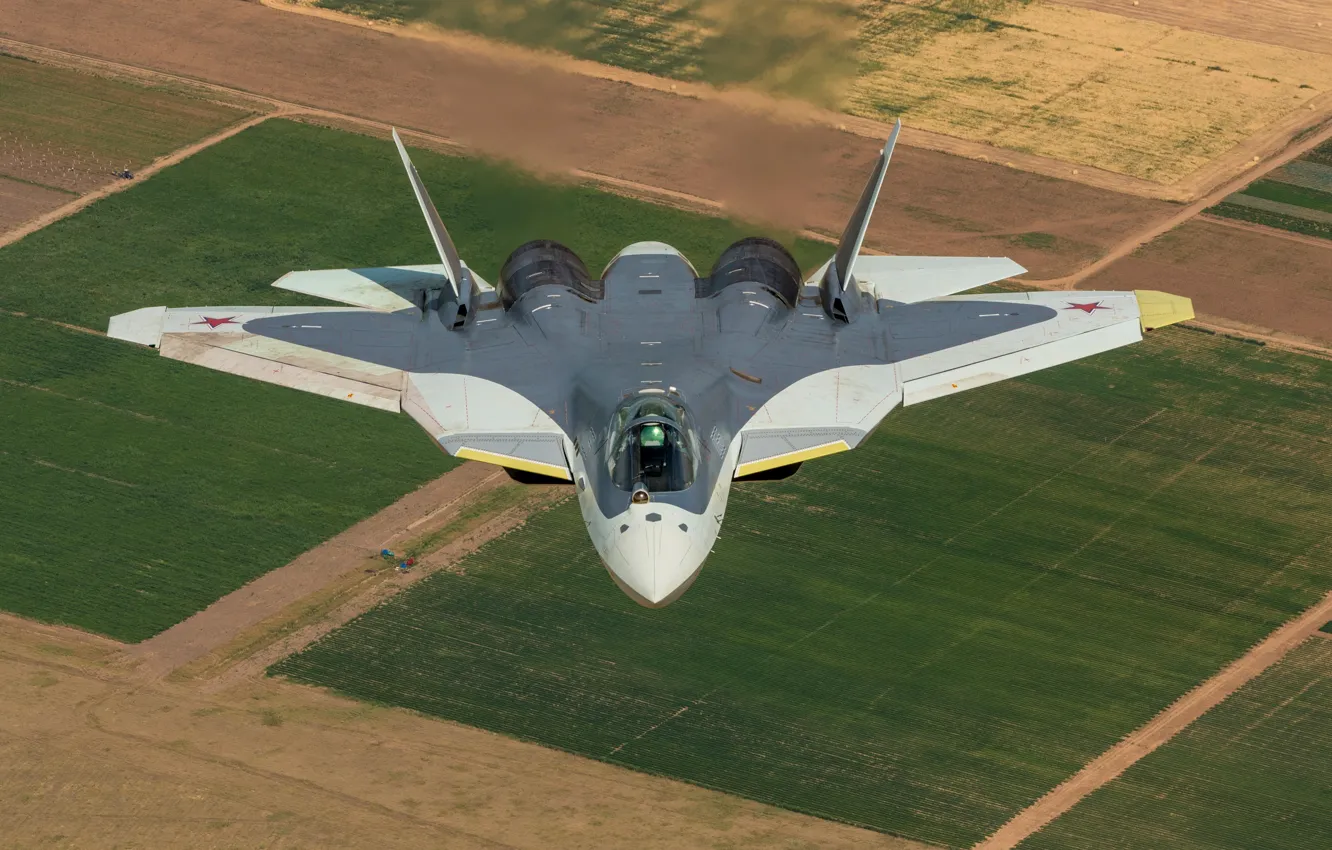 Фото обои истребитель, Т-50, российский, ПАК ФА, пятого поколения, многофункциональный