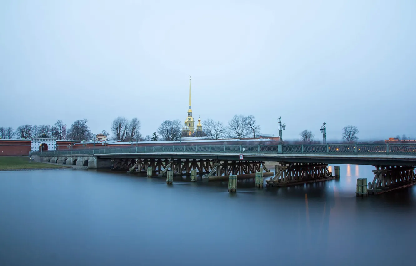 Фото обои мост, река, Russia, питер, санкт-петербург, нева, St. Petersburg
