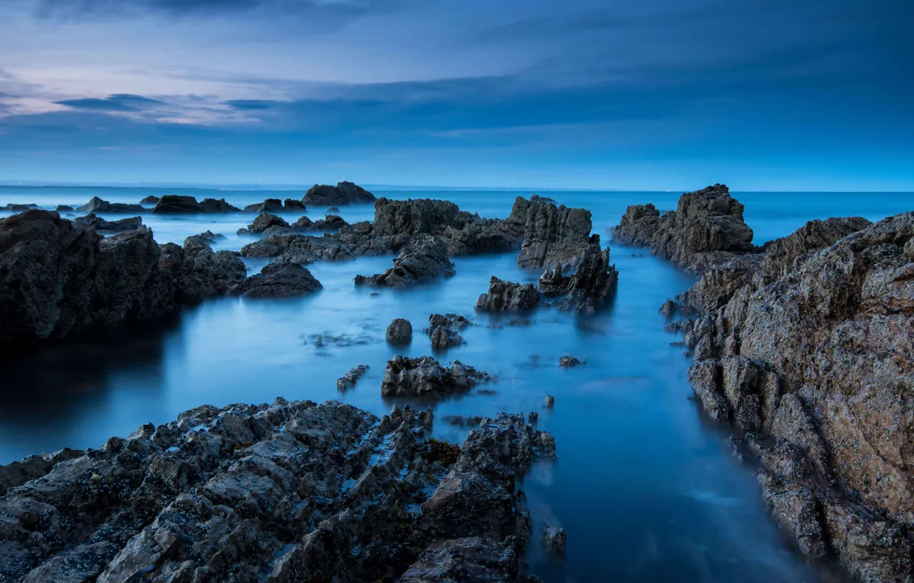 Фото обои море, скалы, Шотландия, Сент-Андрус