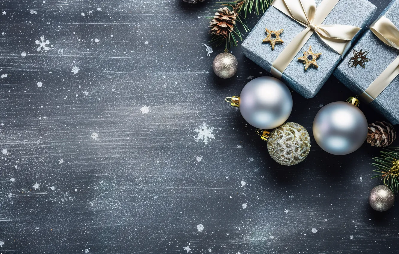 Фото обои украшения, фон, шары, Новый Год, Рождество, подарки, golden, new year