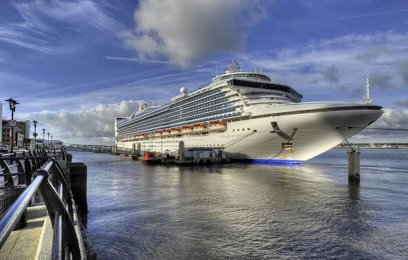 Фото обои причал, лайнер, Caribbean Princess