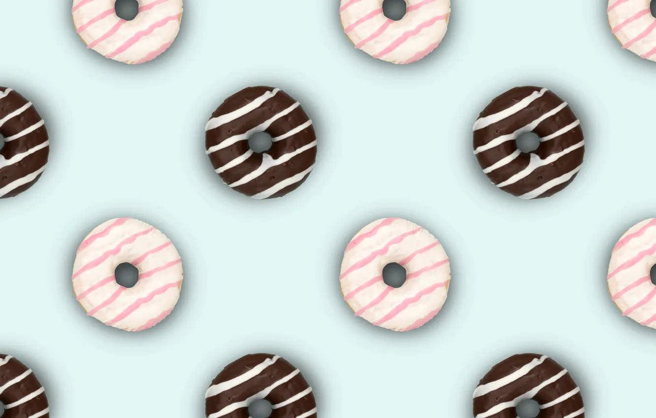 Фото обои шоколад, пончики, сладкое, глазурь, Sweet, Food, Sugar, Donut