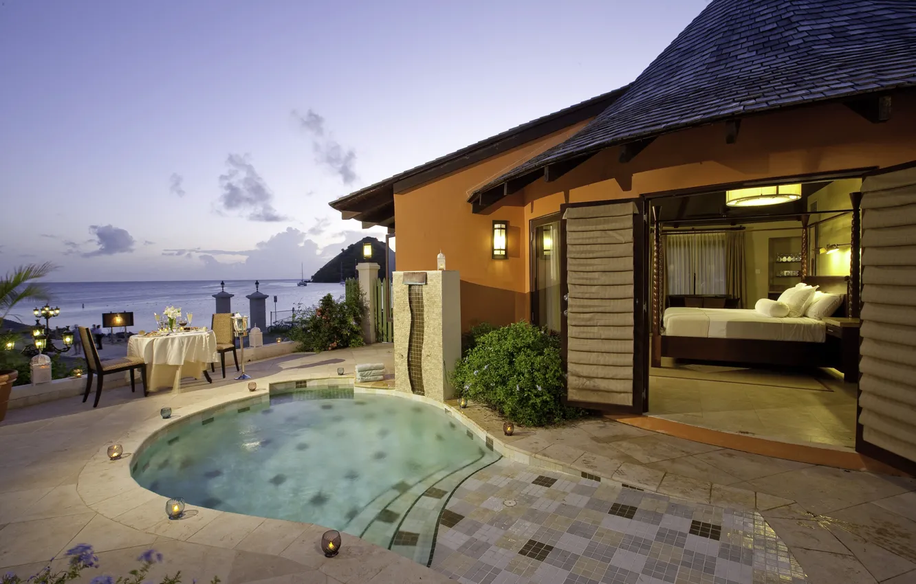 Фото обои luxury villa, Caribbean, Saint Lucia