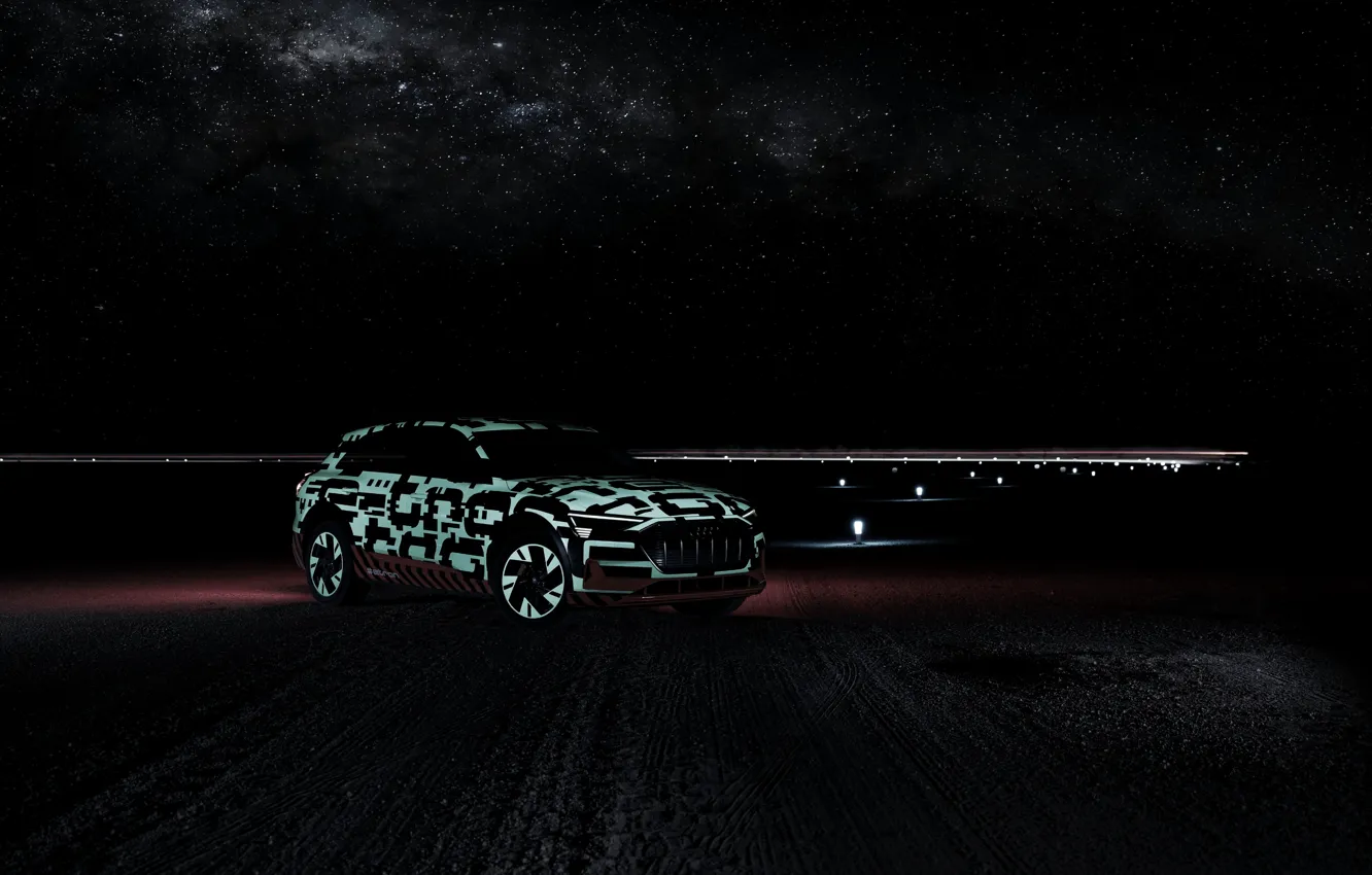 Фото обои свет, ночь, Audi, 2018, E-Tron Prototype
