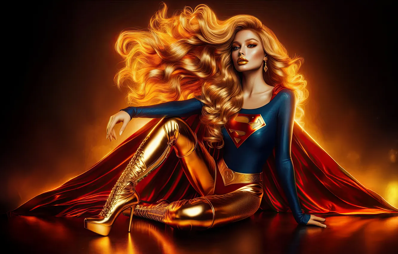 Фото обои golden, legacy, supergirl, justice, shining