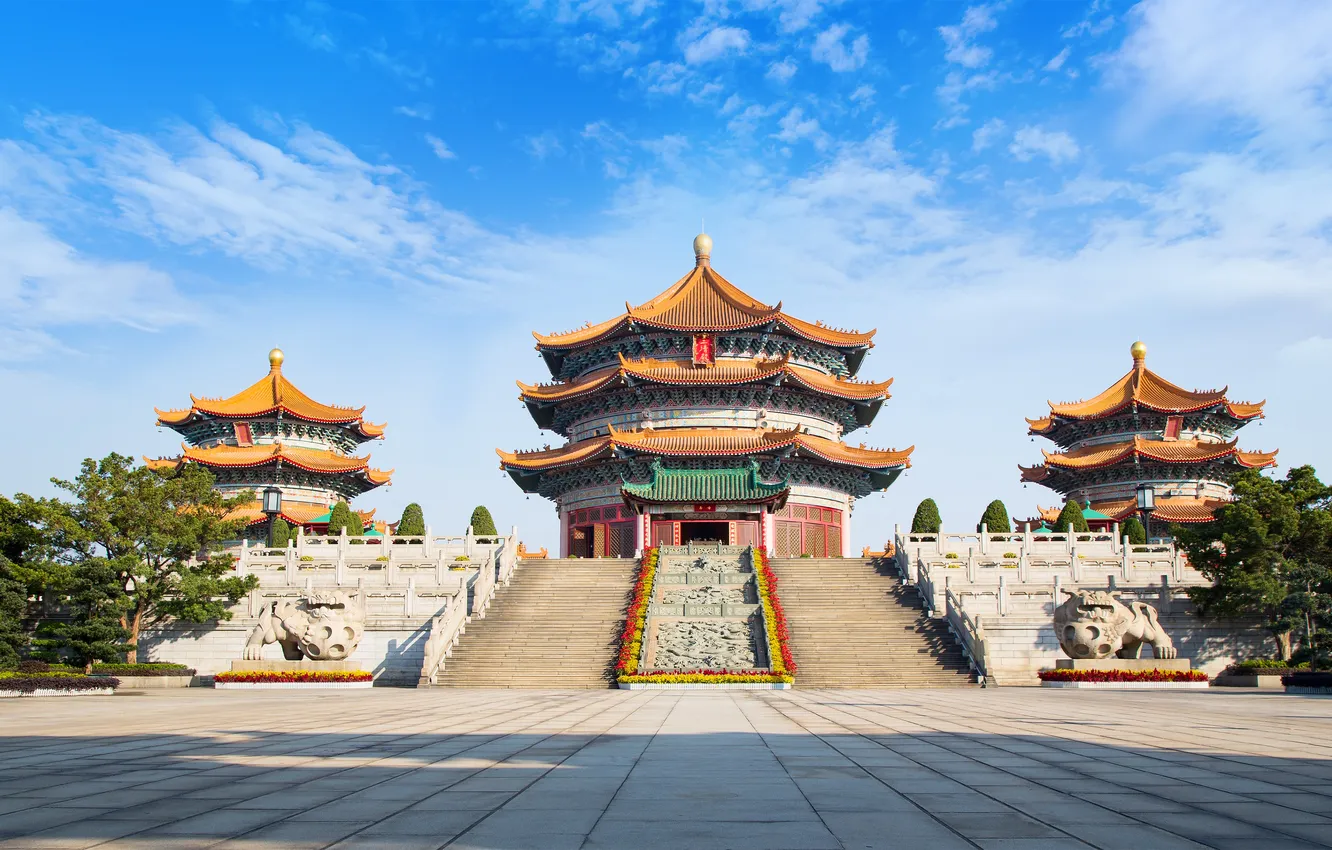 Фото обои heaven, hall, historical, place, shrine, pavilion, kong, tao