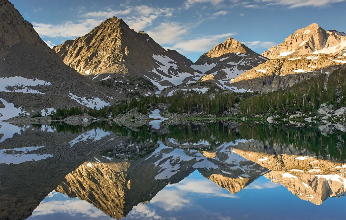 Фото обои California, reflection, Little Lakes Valley, Sierra Nevada, Rock Creek
