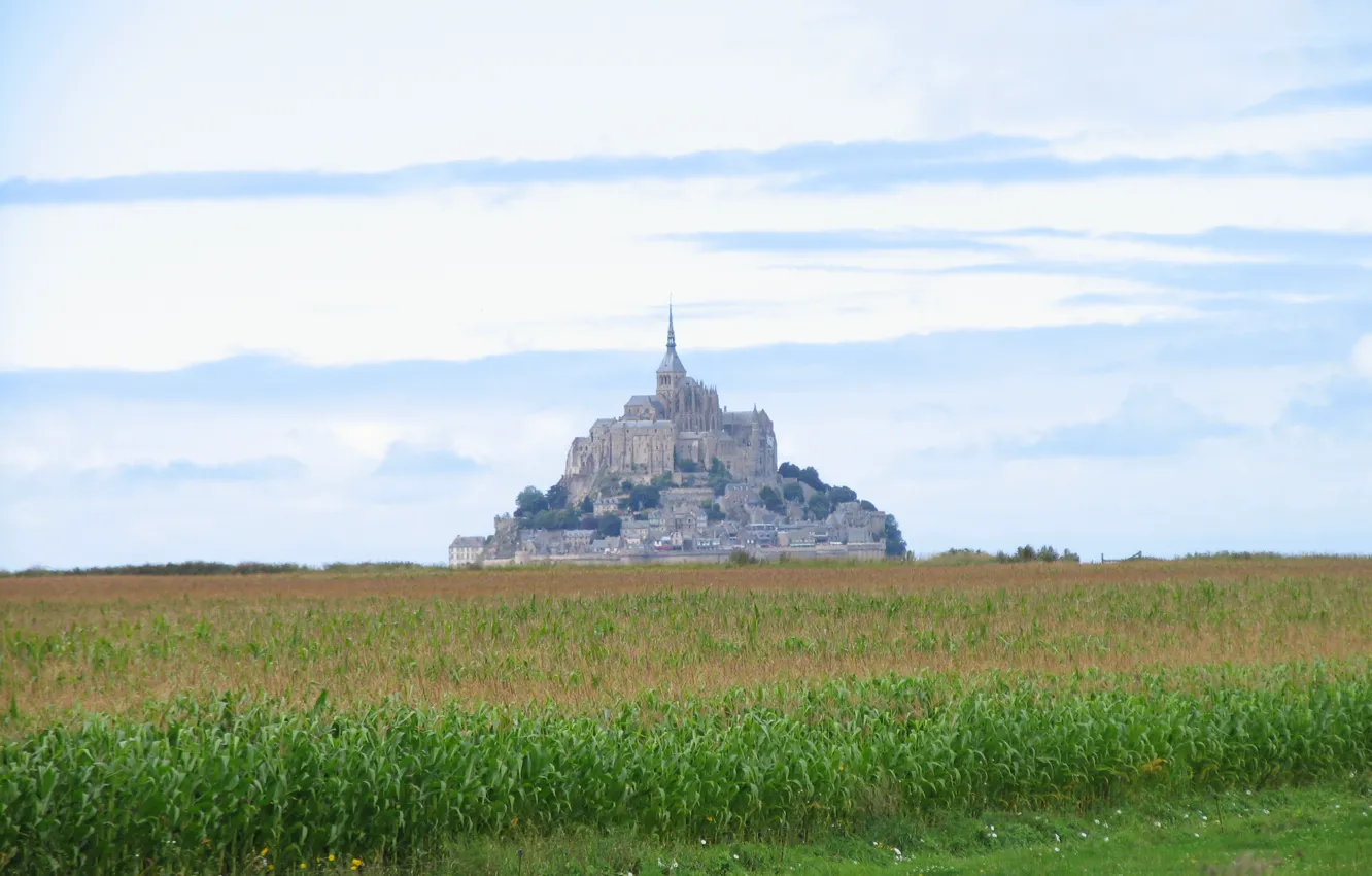 Фото обои France, castle, Normandy, monastery, saint michele, Mont Sain Michele