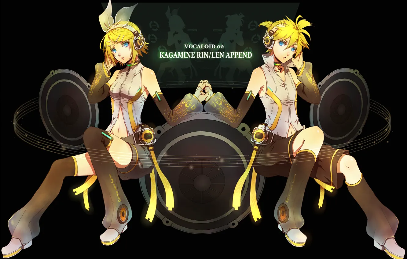 Фото обои девушка, аниме, арт, парень, Vocaloid, Вокалоид, персонажи, Рин