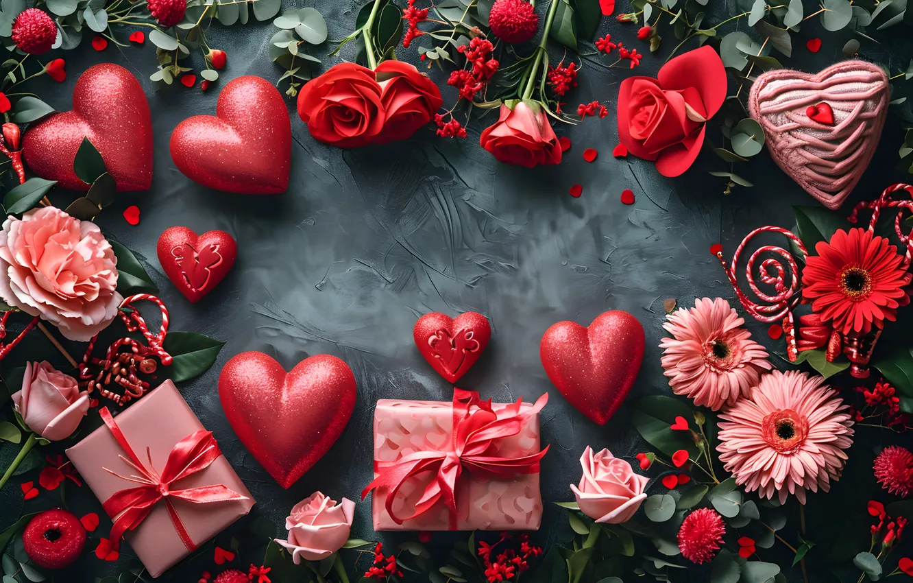 Фото обои любовь, цветы, подарок, романтика, сердце, розы, love, happy
