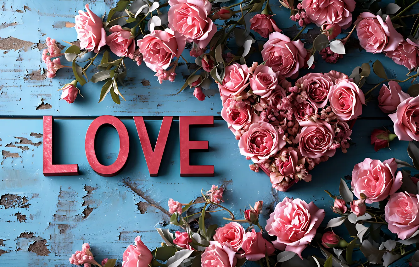 Фото обои любовь, цветы, романтика, сердце, розы, love, happy, День святого Валентина
