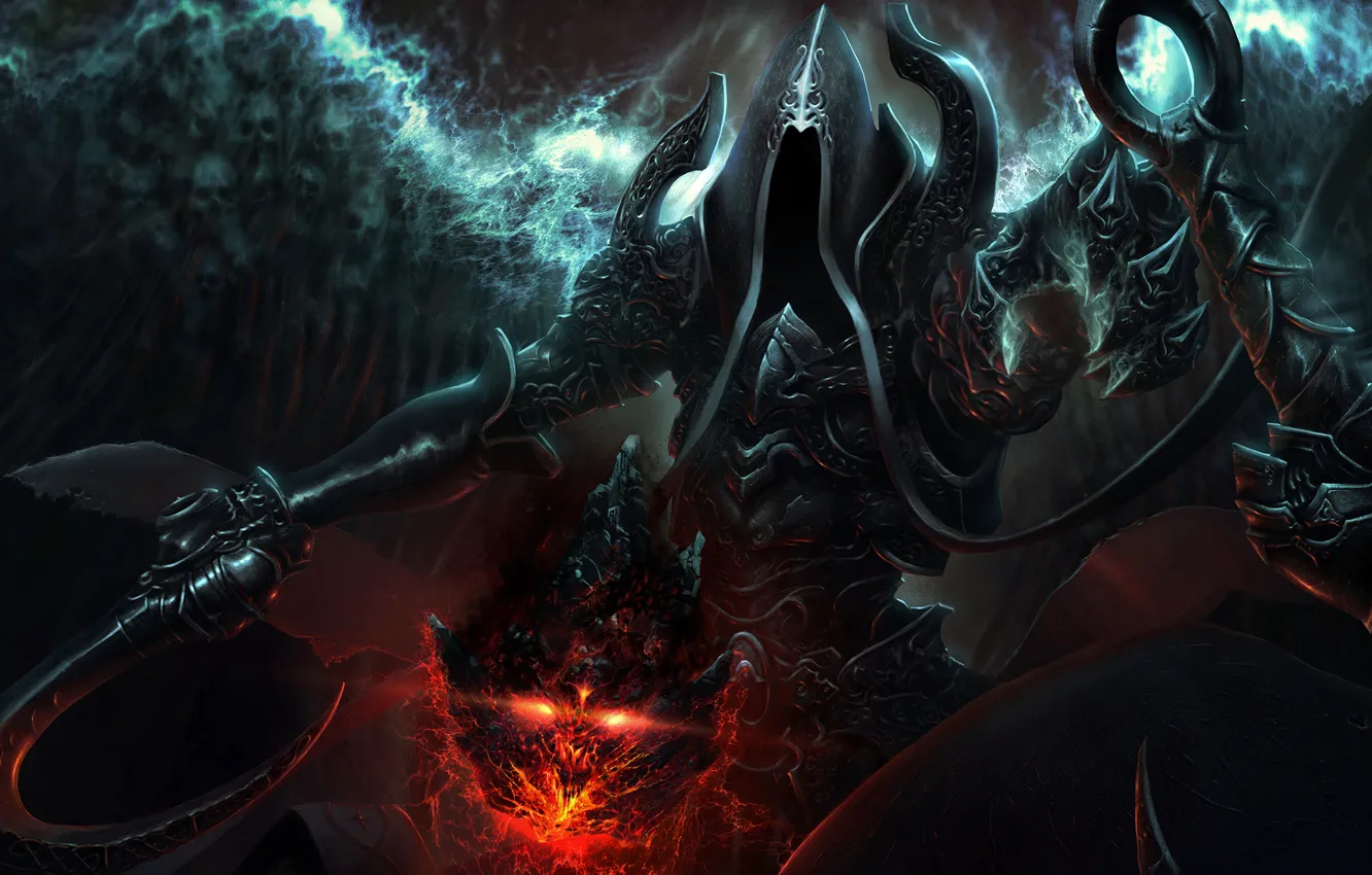 Фото обои тьма, капюшон, Diablo III: Reaper of Souls, Malthael Angel of Death