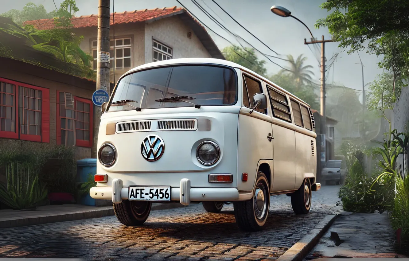 Фото обои car, landscape, AI Art