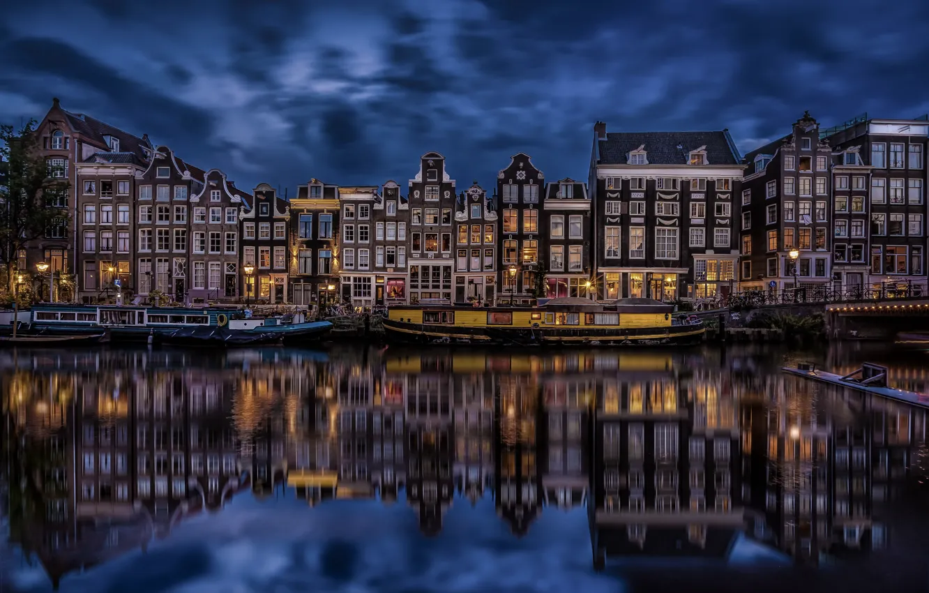 Фото обои Holland, Amsterdam, Singel Canal