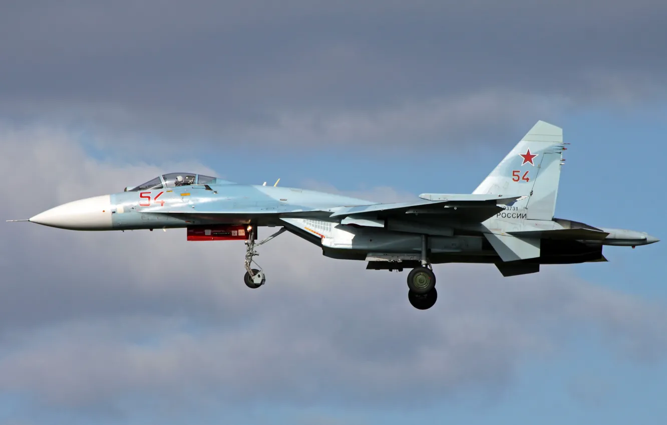 Фото обои истребитель, взлет, многоцелевой, Су-27