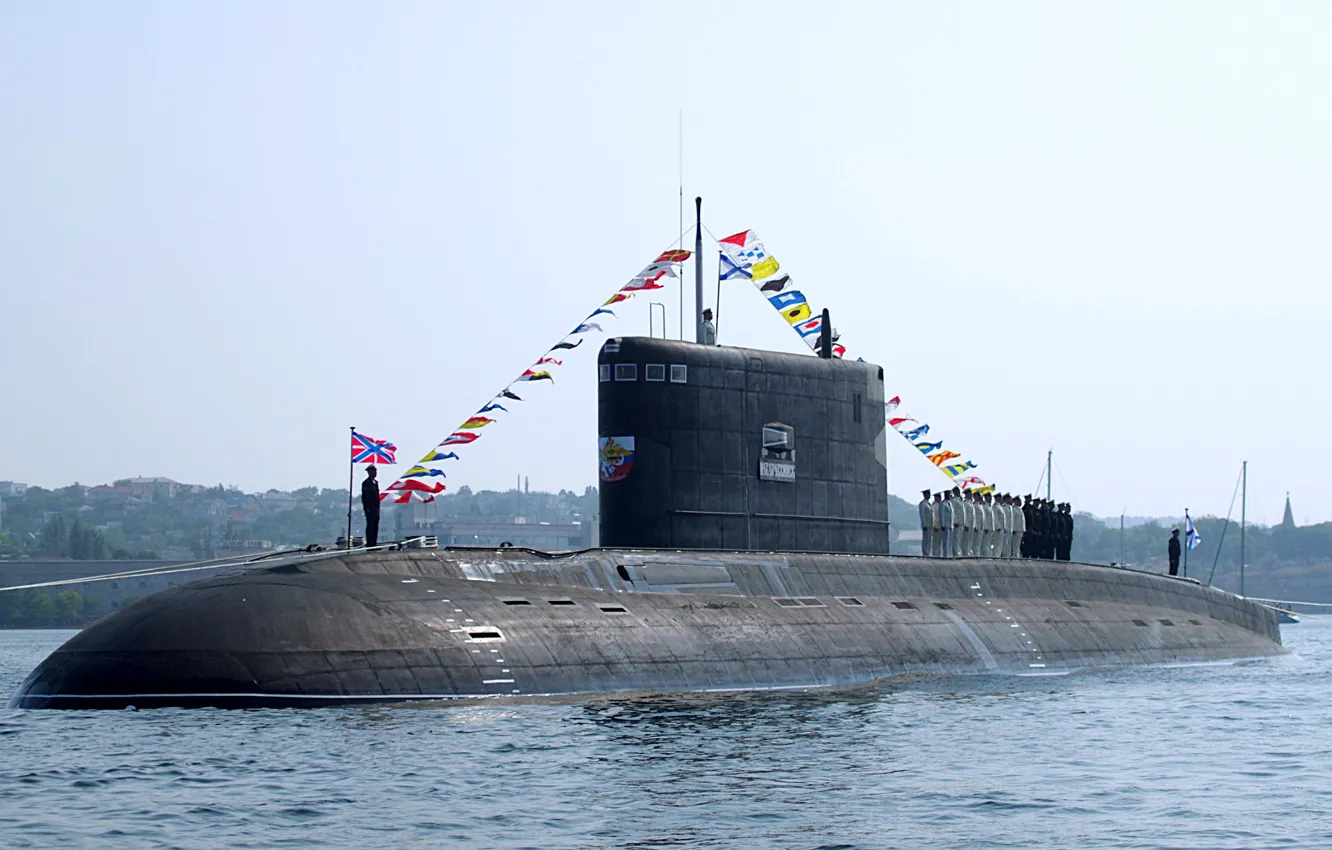 Фото обои лодка, парад, подводная, Новороссийск, дизельная, проект 636.3