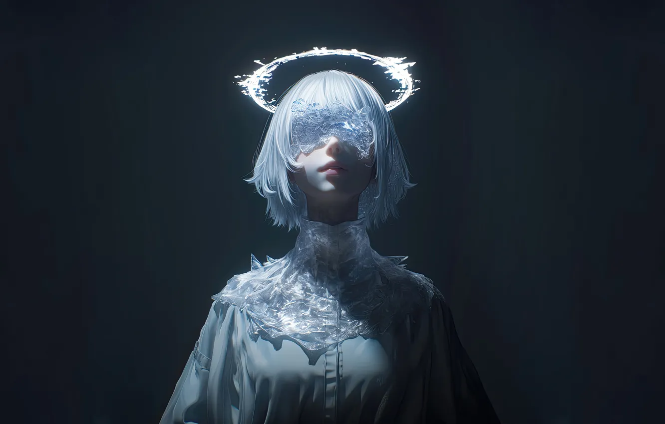 Фото обои anime girls, dark background, AI art