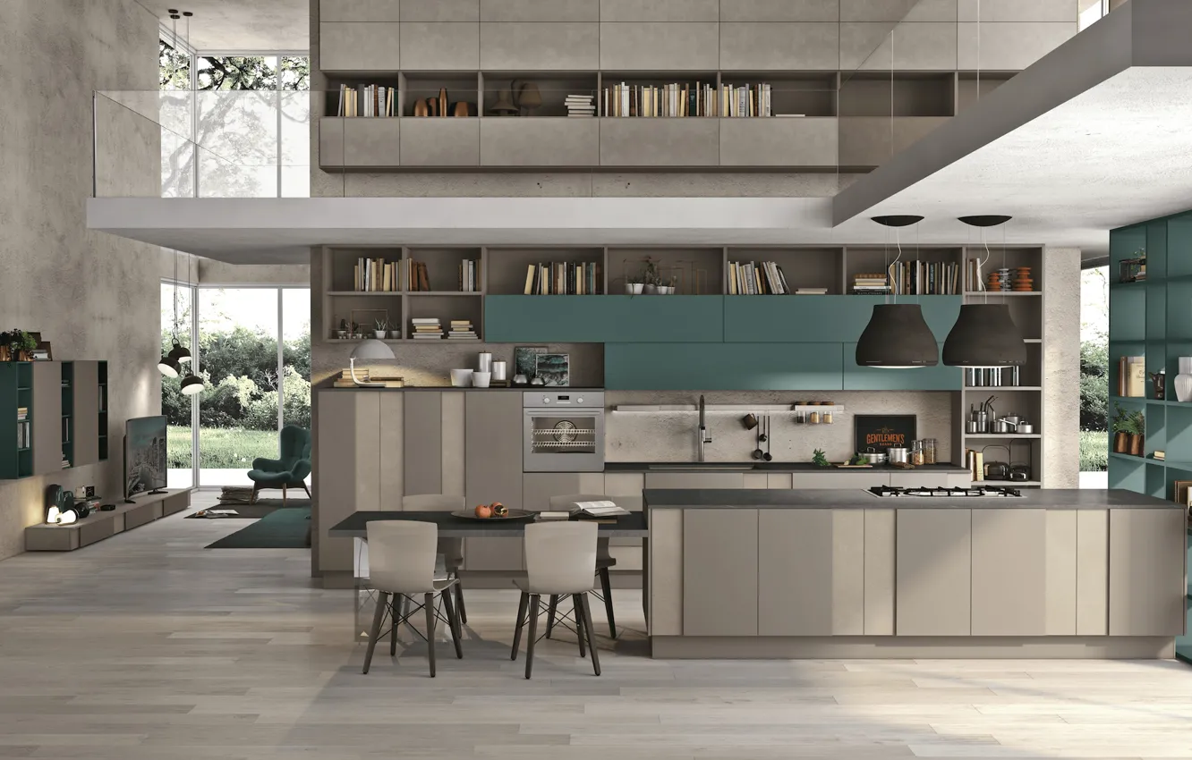 Фото обои дизайн, стиль, интерьер, кухня, столовая, modern style