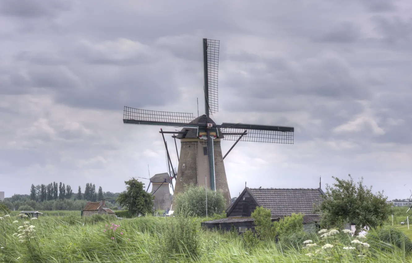 Фото обои Windmills, Molen Hdrweb, Hdrweb, Molen, Hdrweb Windmills