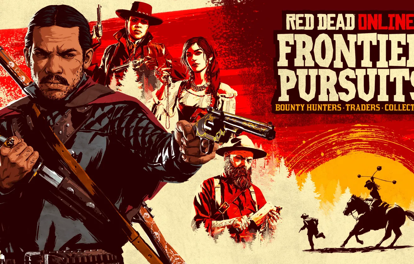 Фото обои оружие, нож, бандиты, Дикий Запад, револьвер, Red Dead Redemption 2, Red Dead Online, Крипс