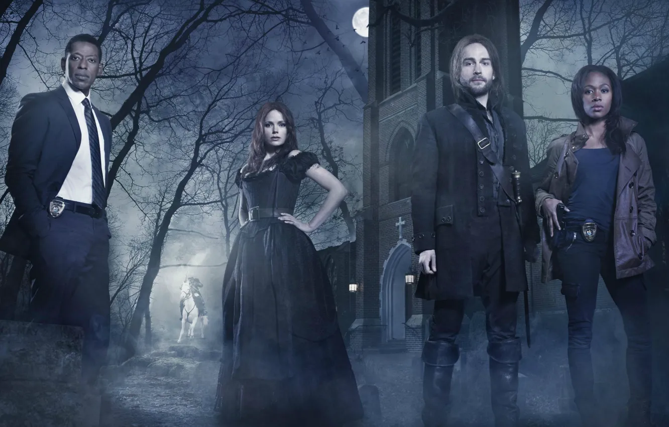 Фото обои Tom Mison, Николь Бахари, Sleepy Hollow, Том Мисон, Nicole Beharie, Сонная лощина, Orlando Jones, Орландо …