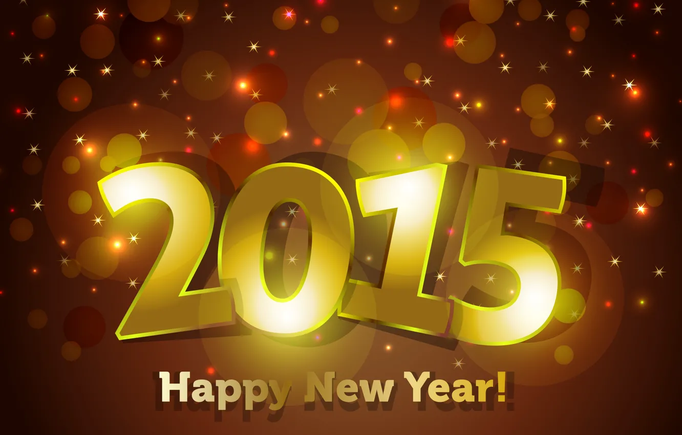 Фото обои Новый Год, gold, New Year, Happy, sparkle, 2015