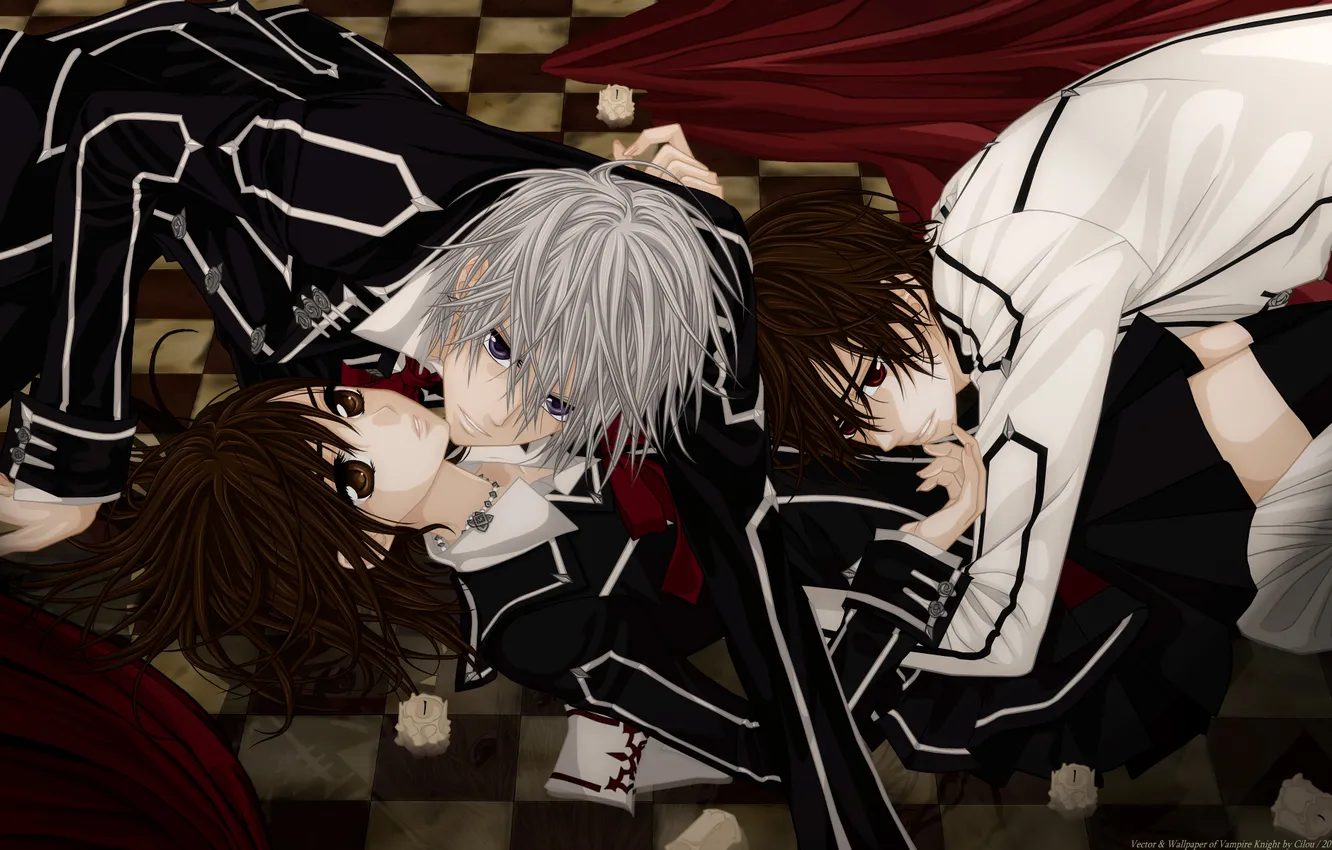 Фото обои аниме, vampire knight, kiryu zero, рыцарь-вампир, yuki, юки, канаме