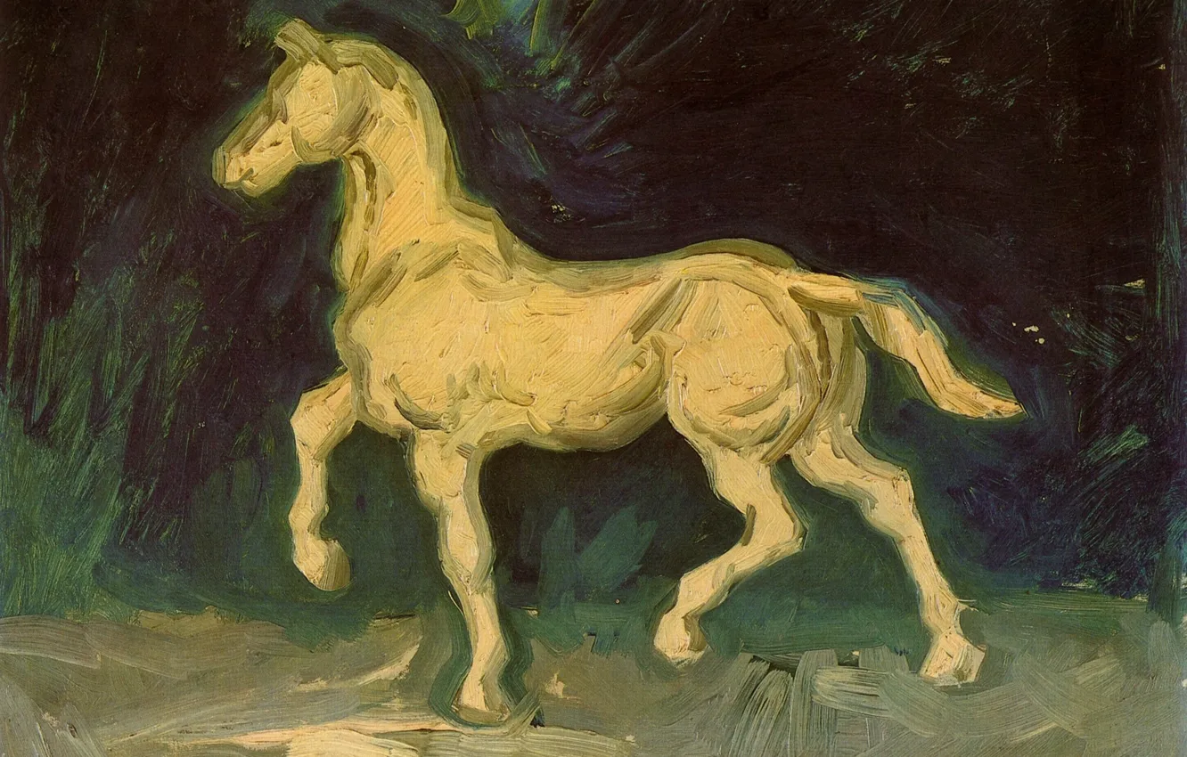 Фото обои Vincent van Gogh, белая лошадка, Plaster Statuette of a Horse