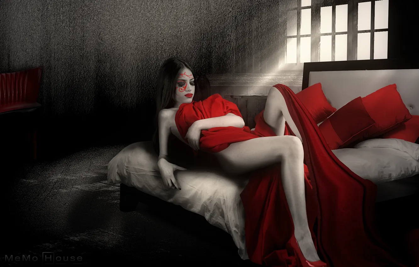 Фото обои fantasy, photography, girls, photoshop, red solo, Sigua