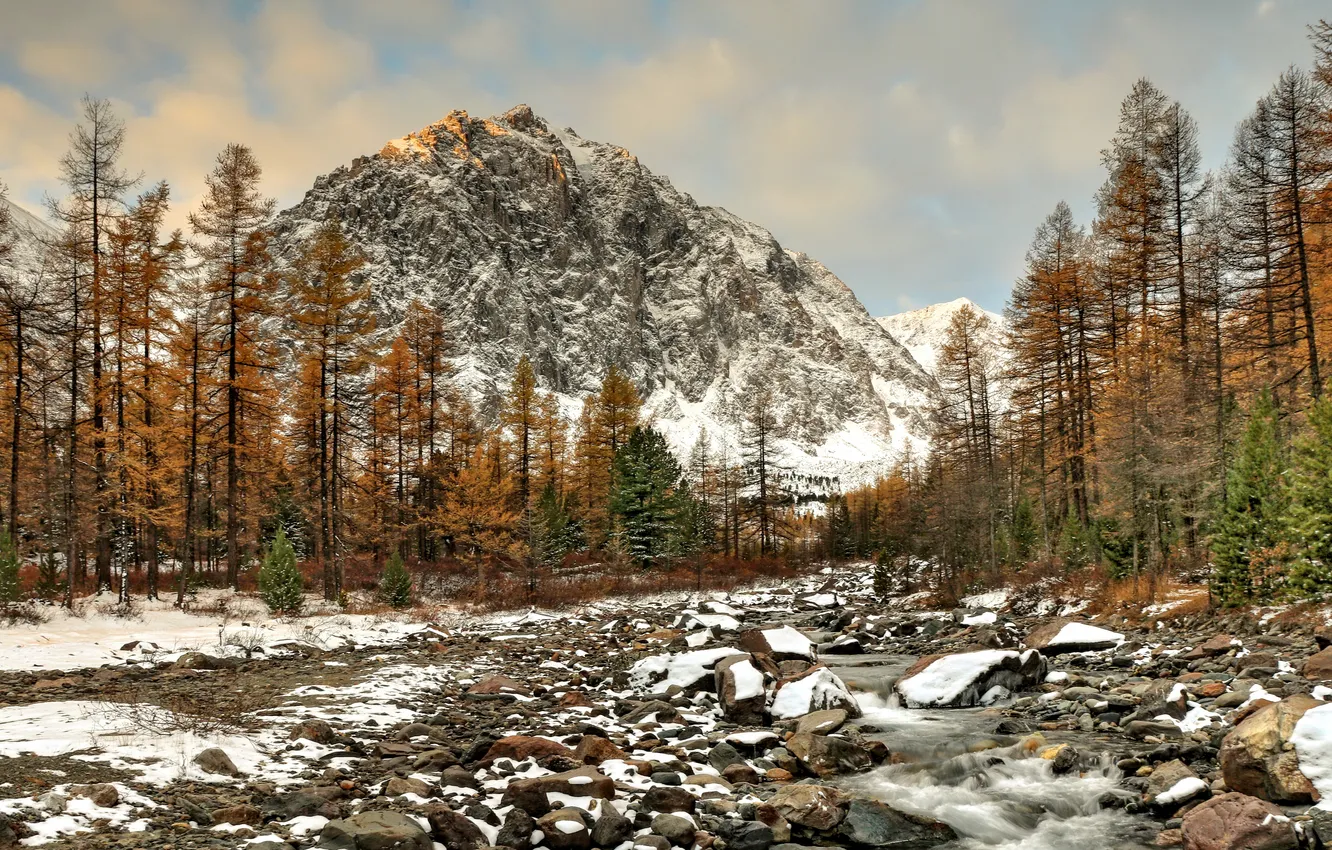 Фото обои mountains, rocks, snow, stones, cold