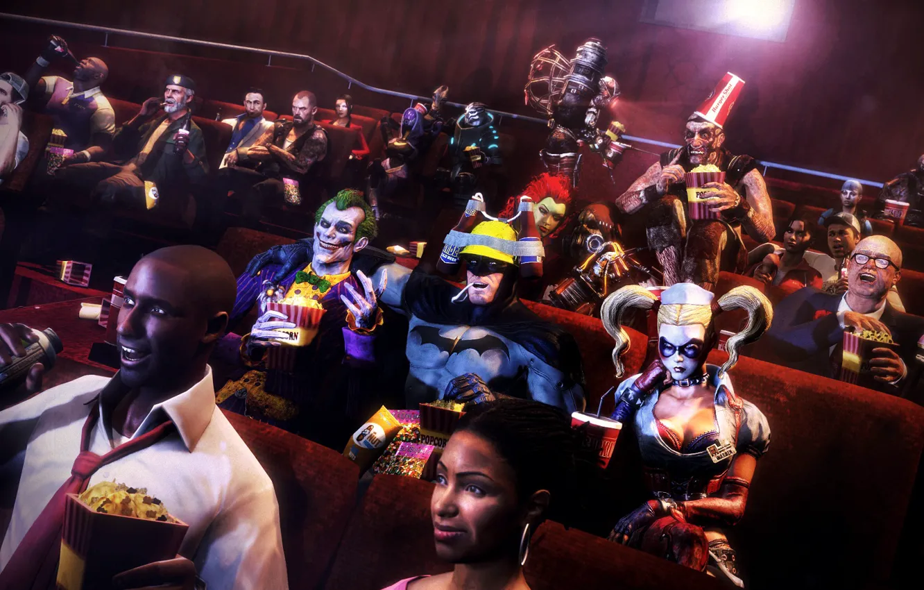 Фото обои batman, Bioshock, Resident Evil, Joker, left 4 dead, Harley Quinn