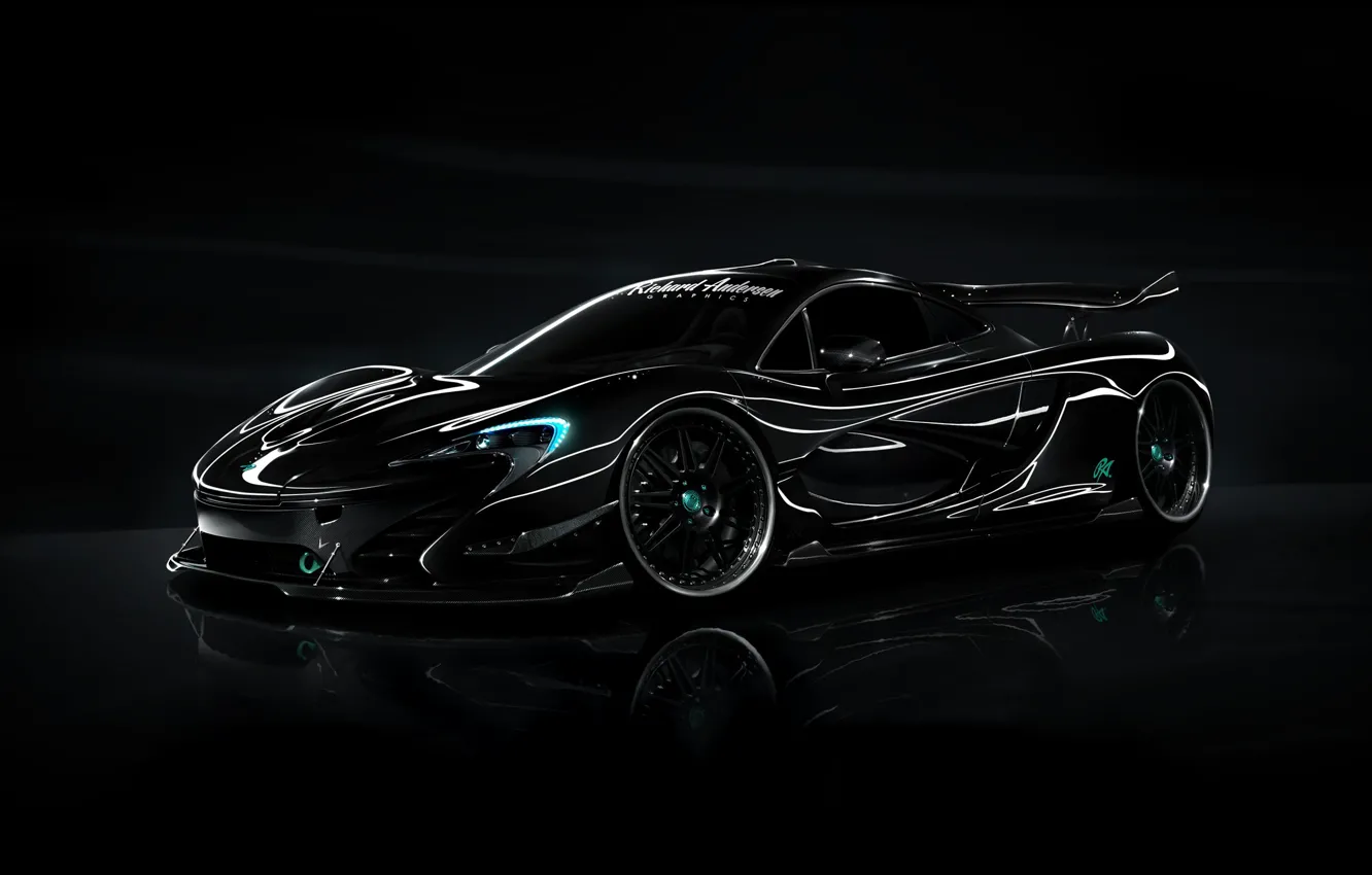 Фото обои McLaren, Black, Tuning, Wheels, HRE, P41