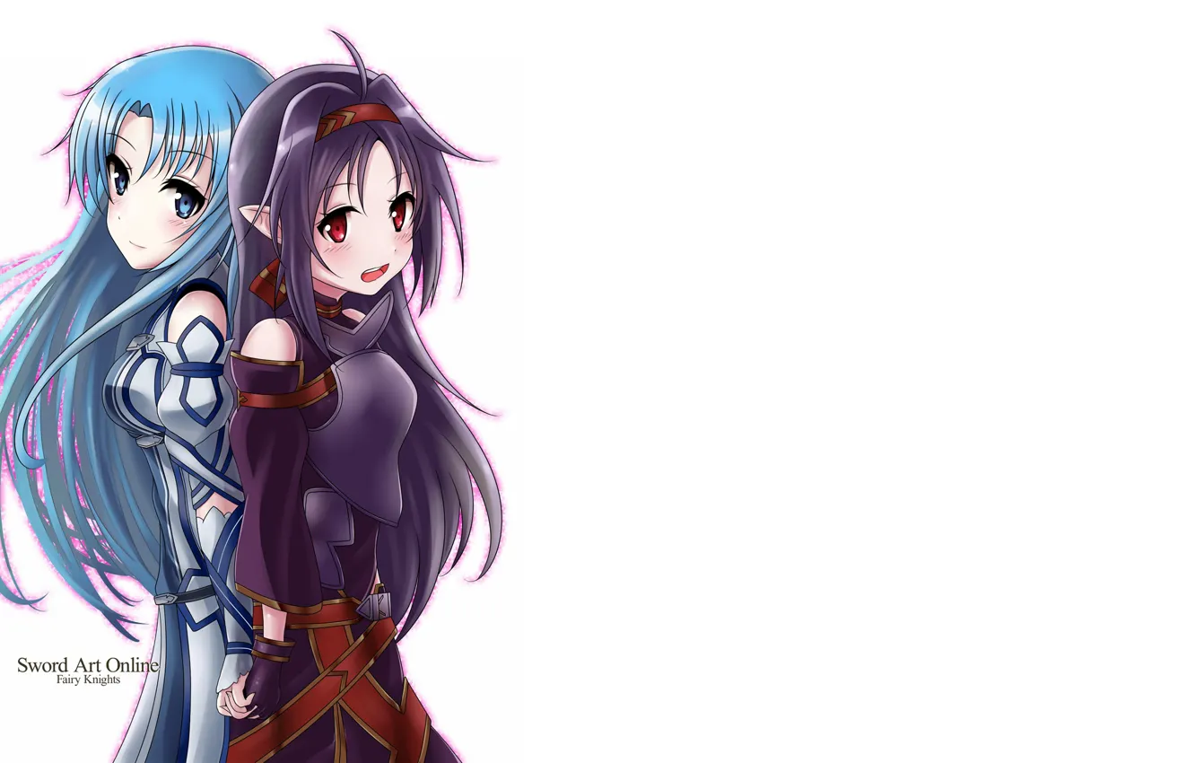 Фото обои armor, anime, asian, friends, manga, japanese, Yuuki Asuna, Sword Art Online