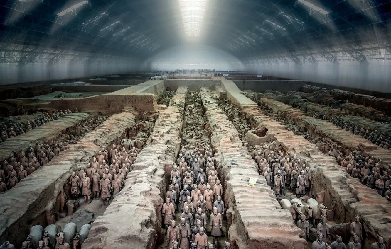 Фото обои China, tunnel view, terracotta army