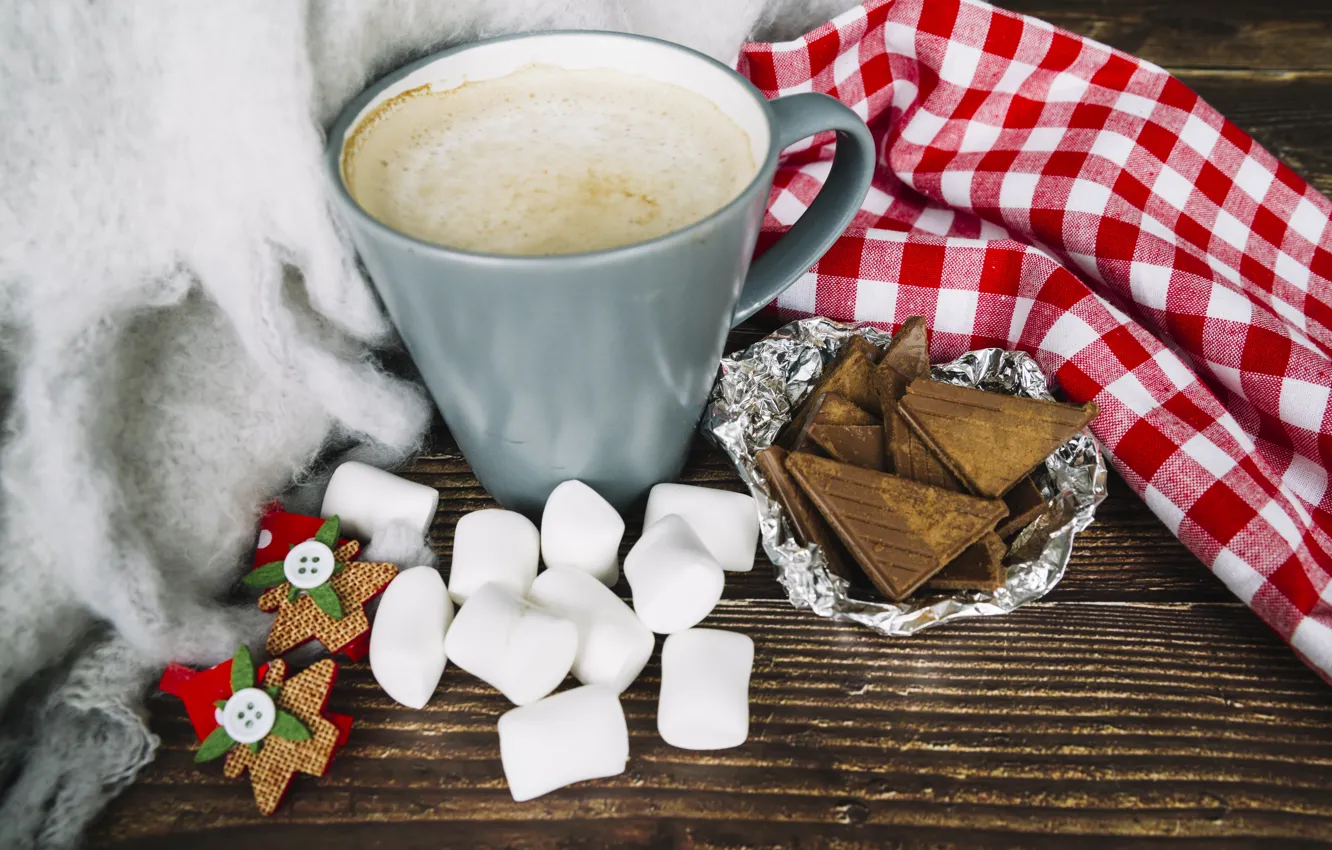 Фото обои шоколад, Рождество, кружка, Christmas, cup, chocolate, какао, cocoa