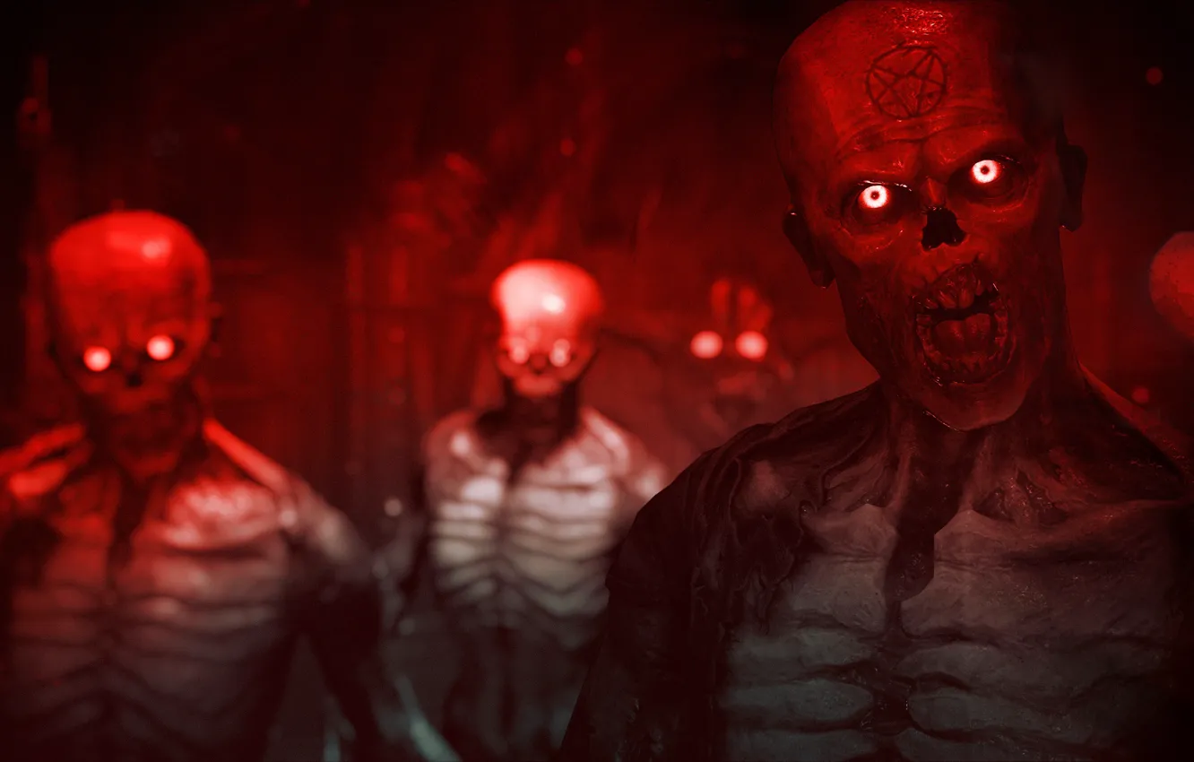 Фото обои demon, red, blood, game, evil, Doom