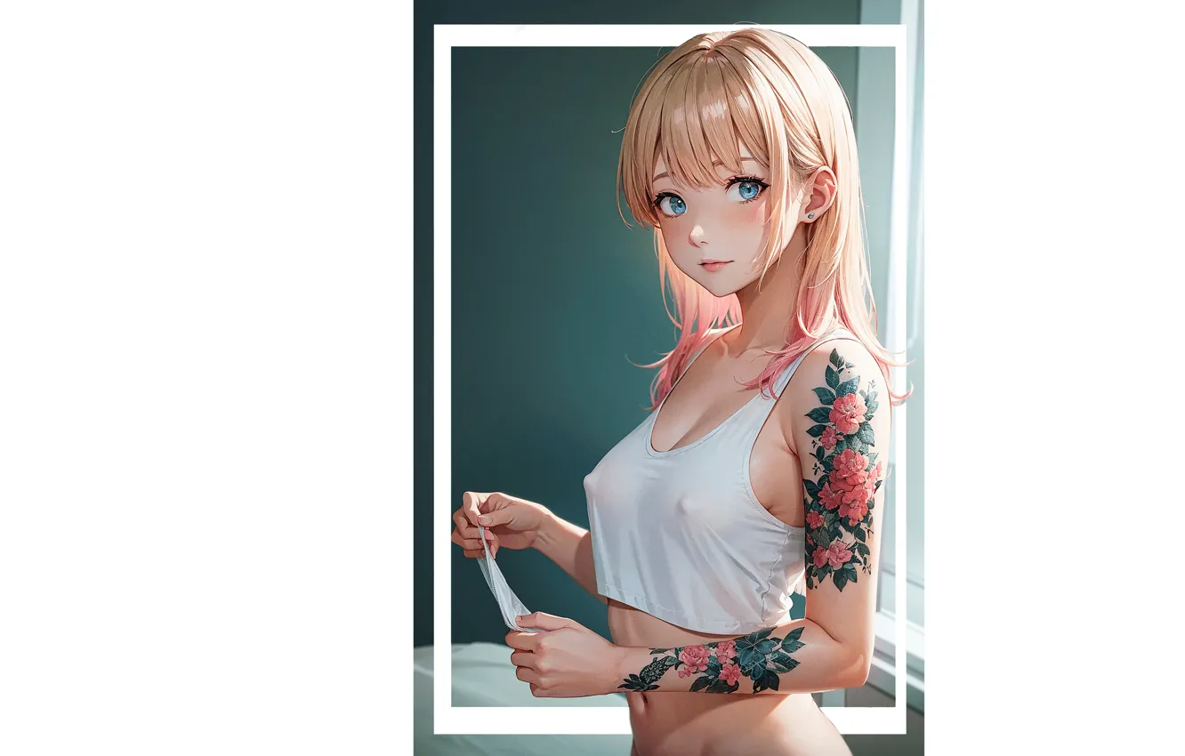 Фото обои kawaii, girl, hot, sexy, nipples, boobs, anime, pretty