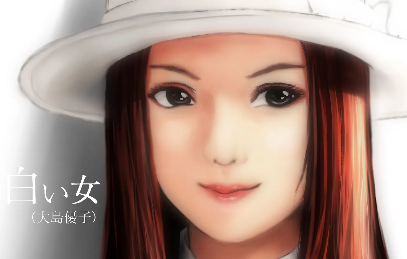 Фото обои взгляд, девушка, улыбка, шляпка, art, soyokaze