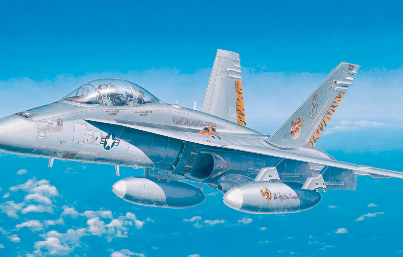 Фото обои airplane, painting, aviation, jet, Boeing F/A-18E/F Super Hornet