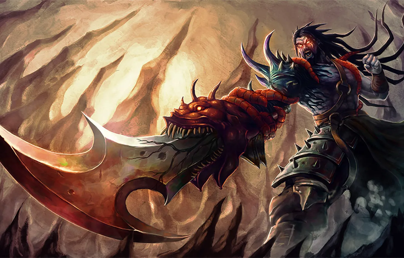 Фото обои меч, демон, League of Legends, Tryndamere, LoL