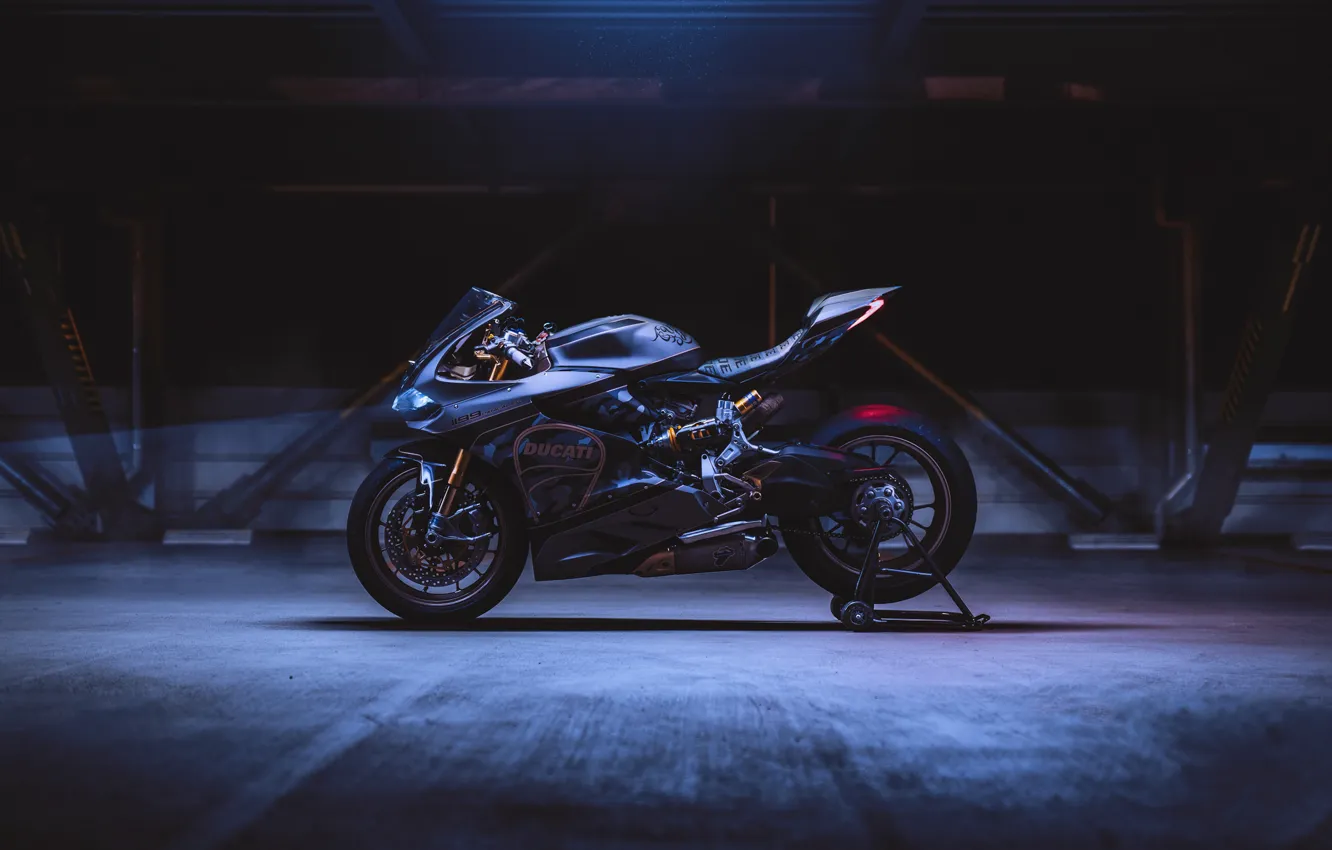 Фото обои Ducati, sportbike, dark background, Panigale, Panigale 1199, Ducati 1199 Panigale S