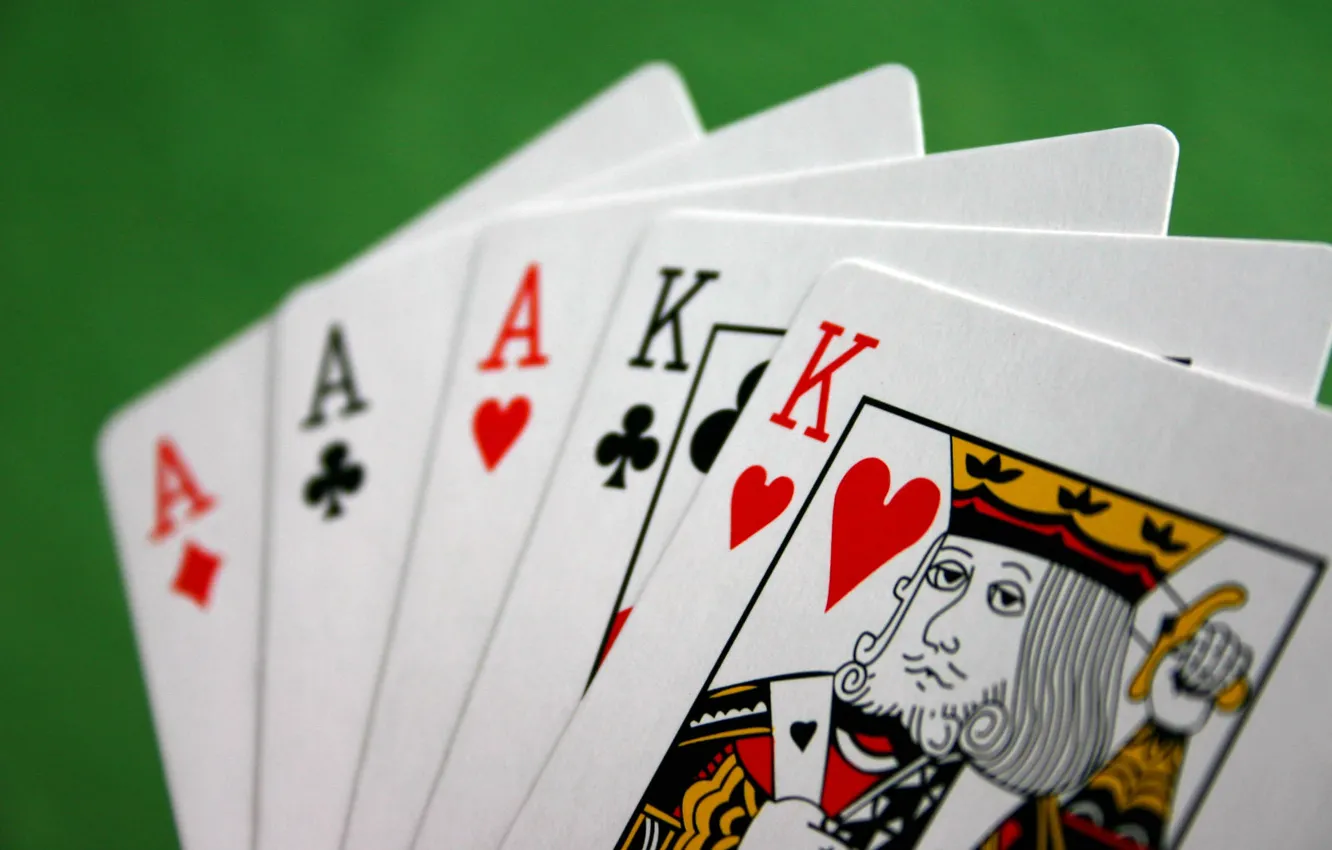 Фото обои карты, туз, покер, король, выигрыш