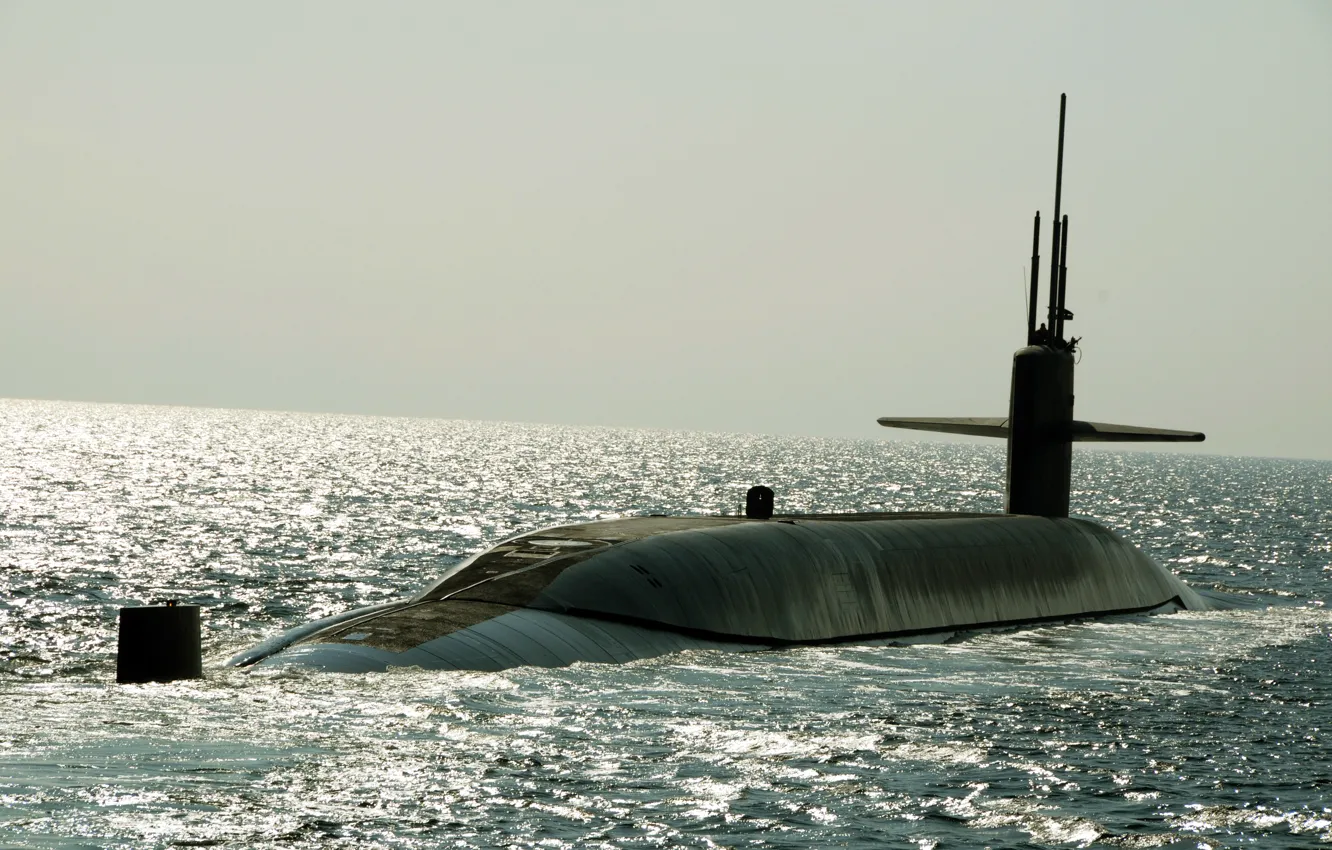Фото обои USS, ВМС США, надводный ход, SSBN 738, атомная подводная лодка, Maryland