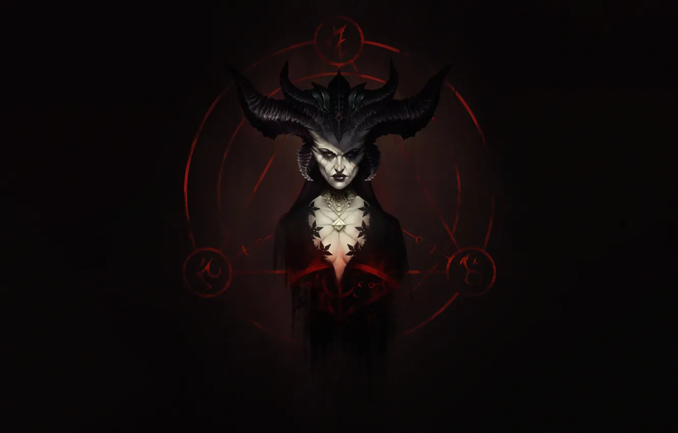 Фото обои Fantasy, Рога, Blizzard, Art, Фантастика, Diablo, Game, Диабло